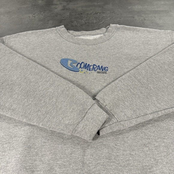 Vintage 90s Cartoon Network Boomerang Crewneck Sweatshirt Adult L/XL Gray RARE - Picture 1 of 12